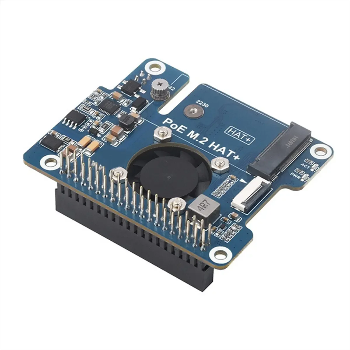 VivaA72Z For 5 POE M.2 HAT PCIe To M.2 NVMe SSD Expansion Board Gen3 8Gbps For 2242/2230 M.2 NVMe SSD