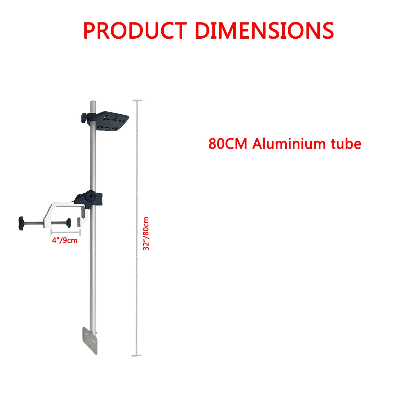 Light and easy to carry, adjustable size and height, multiple boat types can be used, aluminum alloy fish finder bracket