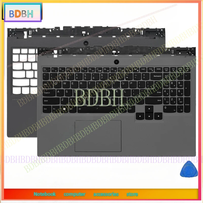 New For Lenovo Legion 5-15IMH05 -15IMH05H -15ARH05H -15ARH05 US Backlit Keyboard With touchpad Palmrest Upper Case Cover