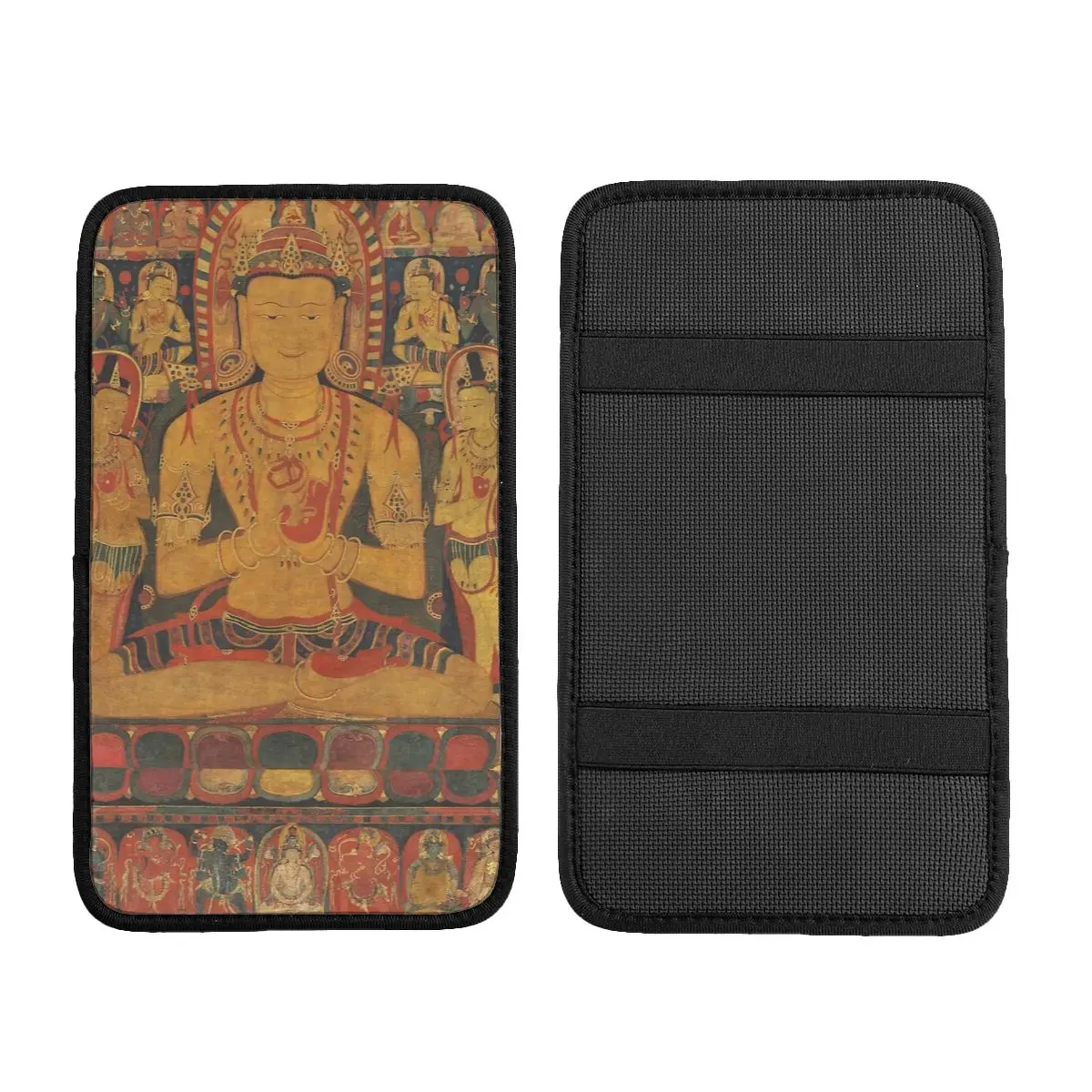 Tantric Buddha Canvas Car Accessories Car Handrail Box Cushion Custom Print Non-slip Car Armrest Cover