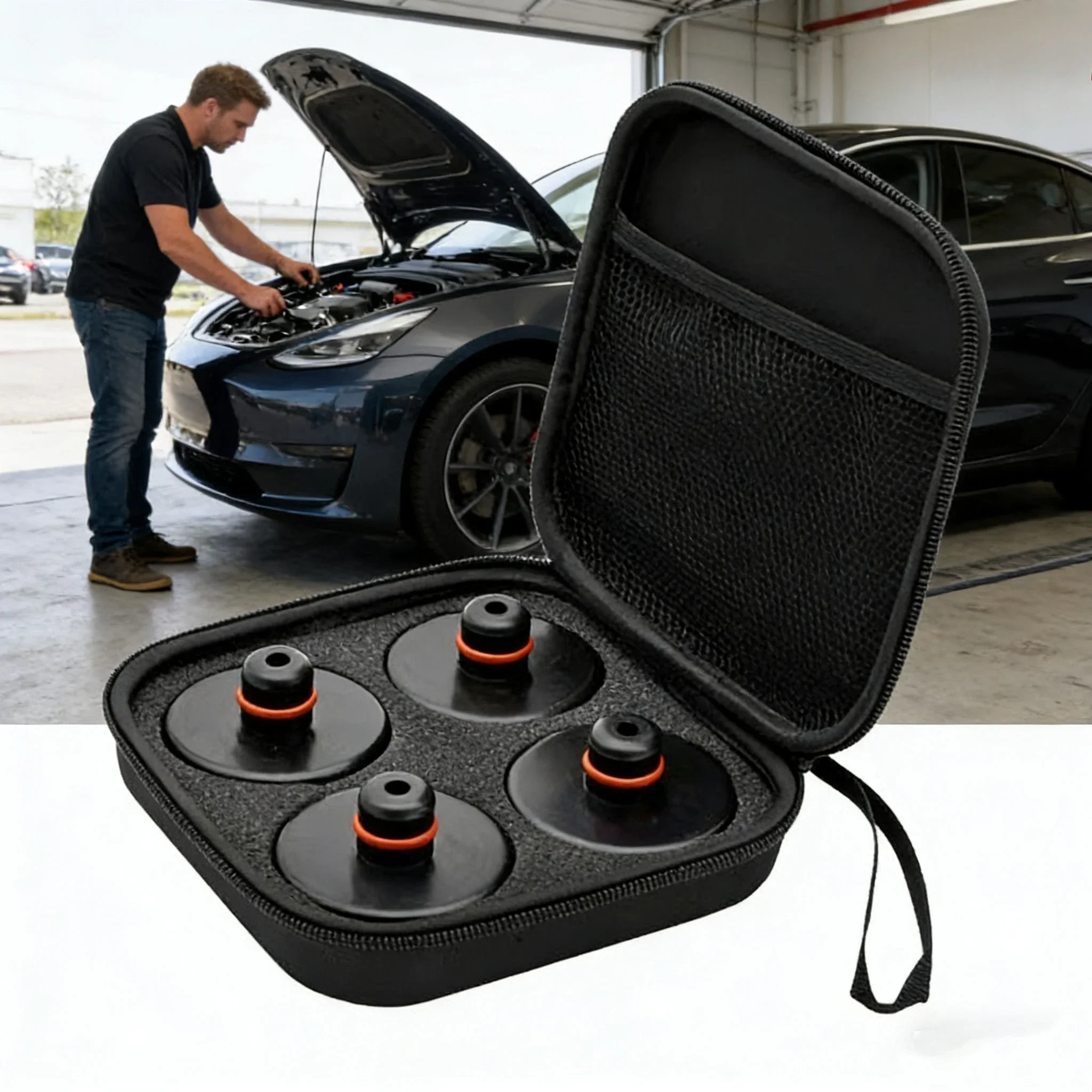 Heavy Duty Rubber Lift Pucks 1-4PCS For Tesla Model 3 Y S X Juniper 2013-2026 Lifting Jack Pad Accessories
