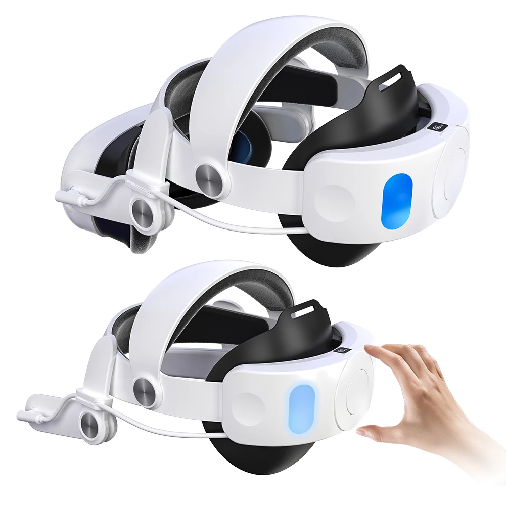 

Battery Head Strap 10000mAh Adjustable Elite Strap Extend Playtime and Comfort Reduce Facial Stress for Meta Quest 3S