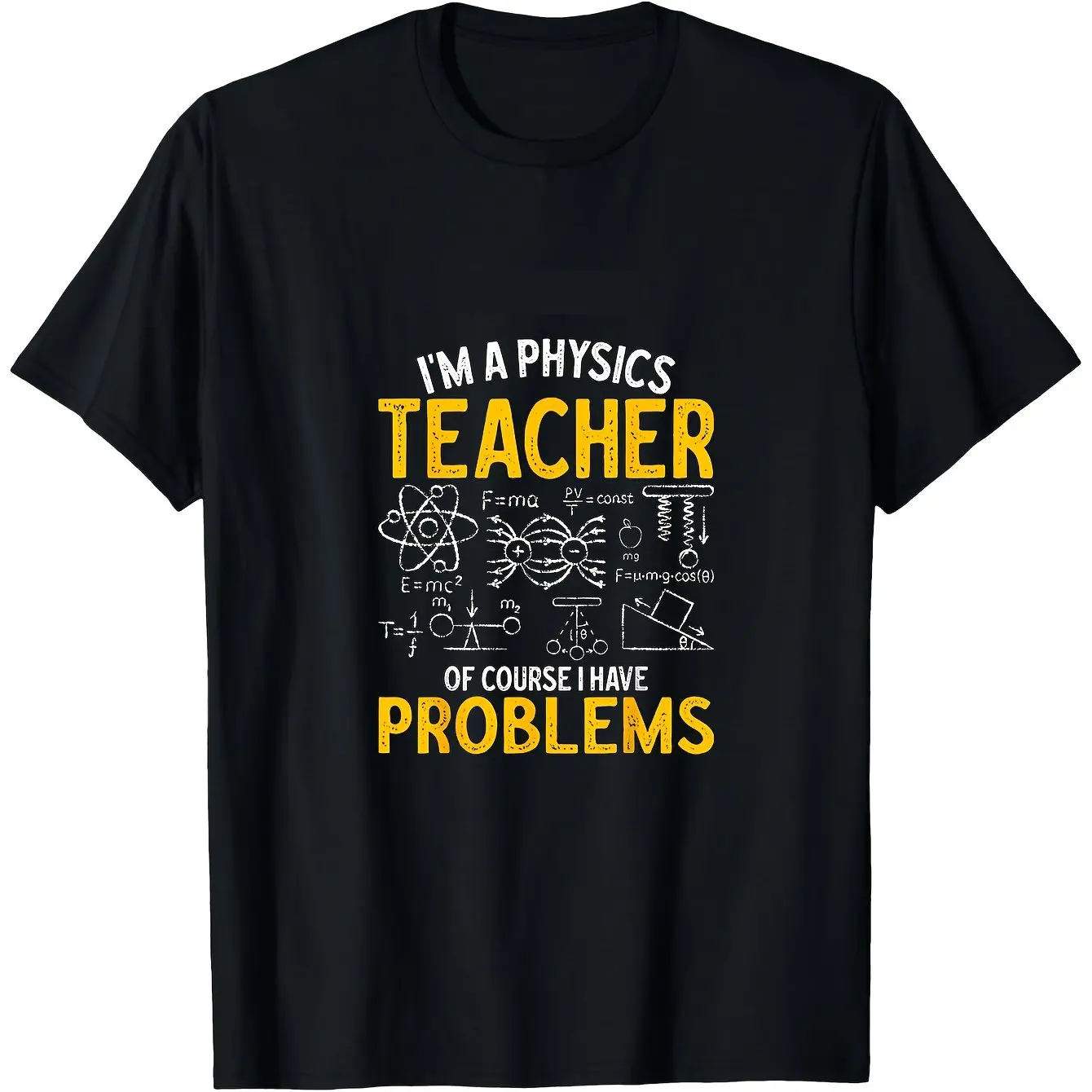 Funny Physics Teacher Quote Print T-shirt Science Formula Graphic Short Sleeve Teacher Gift Unisex Casual Tees