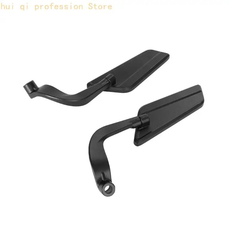 Motorrad-Spiegelpaar, schwarze Seitenspiegel Blade-Stil mit Packung H8WE – Detail 8