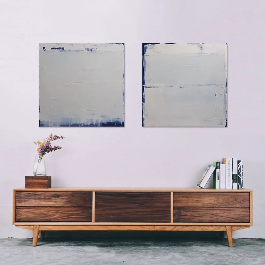 

Canvas Picture Frameless 2PCS Abstract Simple Art Poster Large Size Acrylic Handmade Oil Paintings For Office Wall Decoration