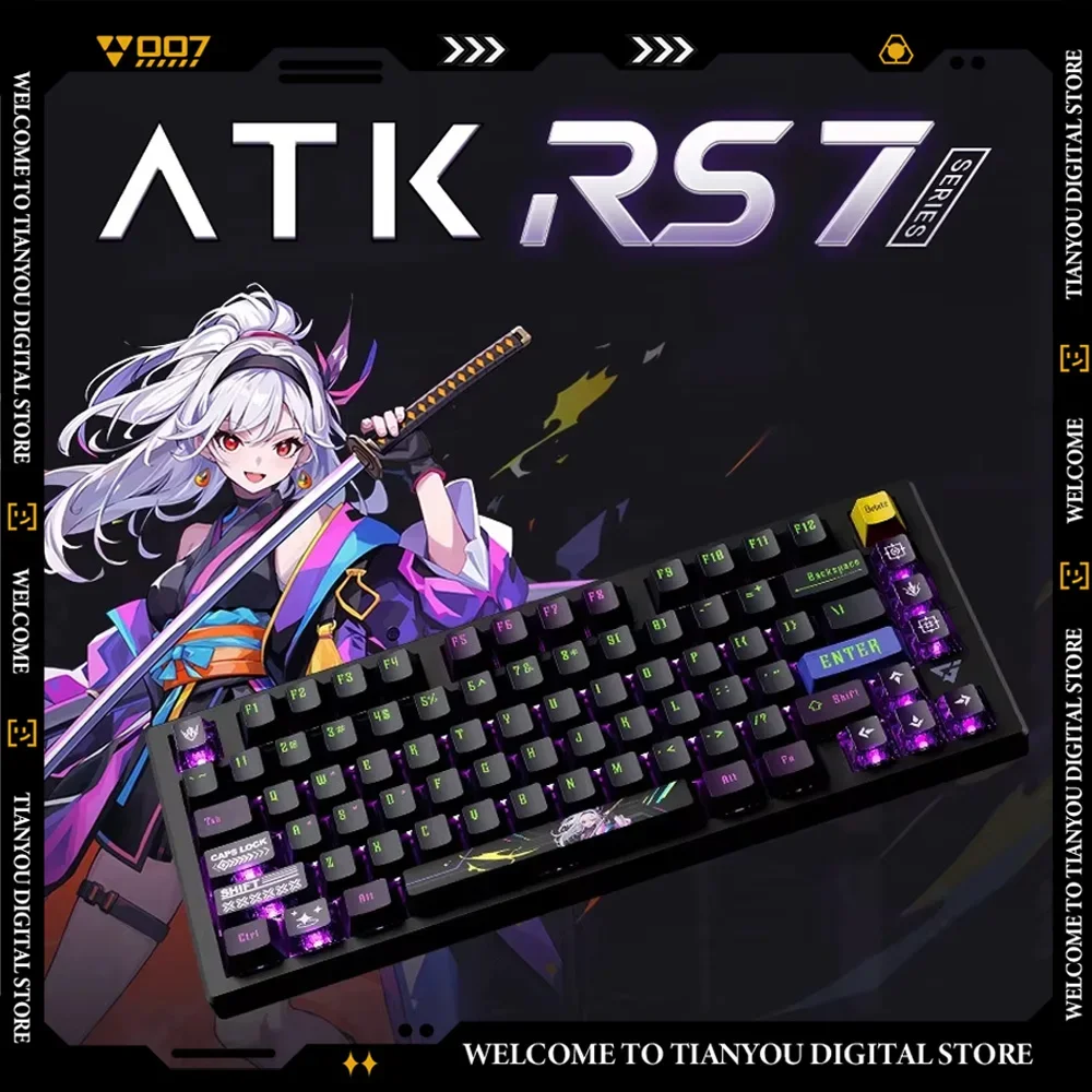 ATK RS7 Pro Mechanical Keyboard - Aluminum Alloy Frame Magnetic Switch Customizable Wired RGB 8000Hz Polling Rate RT Adjustable