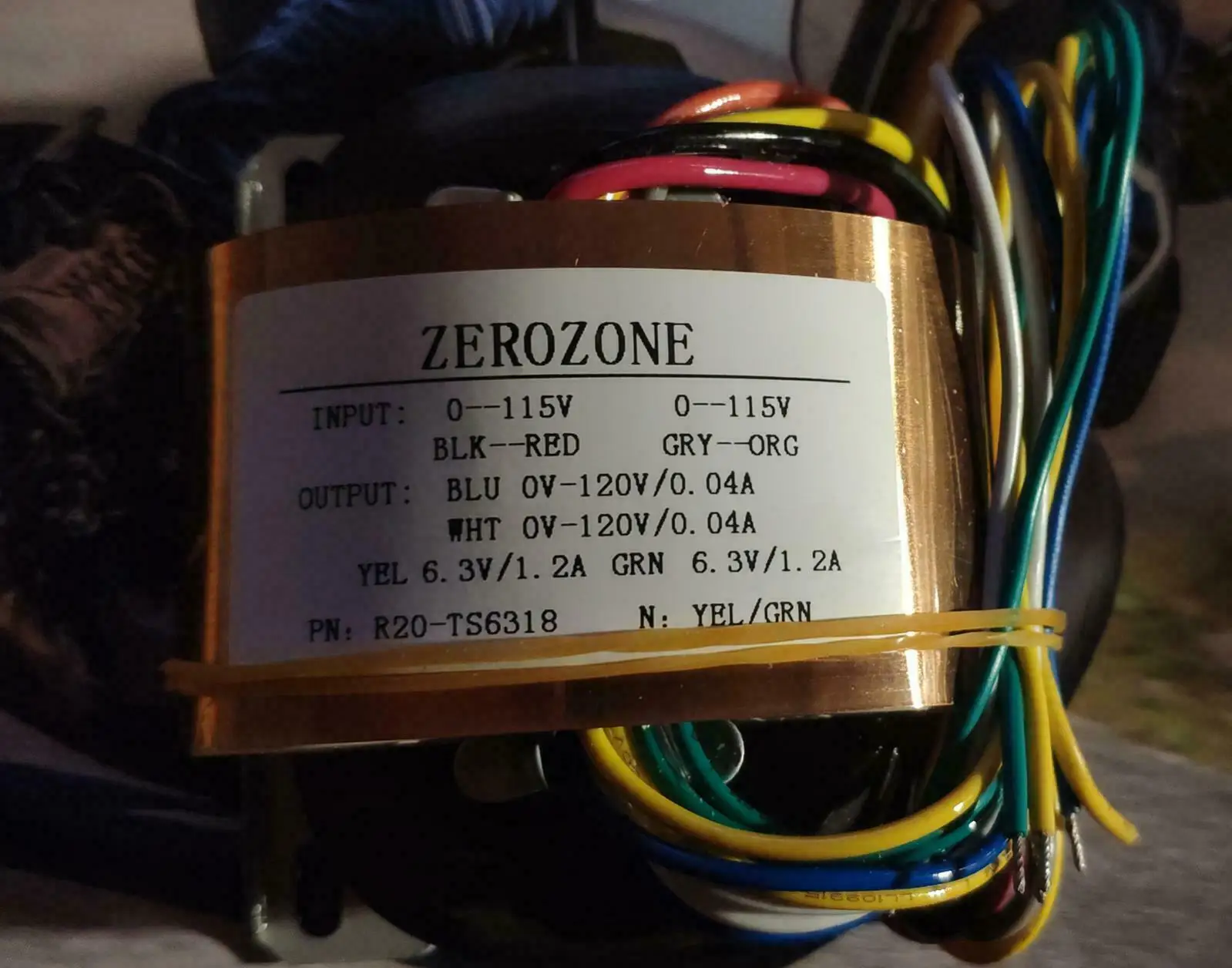 30W R20-TS6318 30VA Copper R-core Transformer 120V +120V +6.3V +6.3V