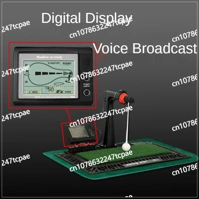 Indoor Digital Swing Practice Golf Swing Exerciser Trainer with English Panel Digital Screen & Auxiliary Voice Elite