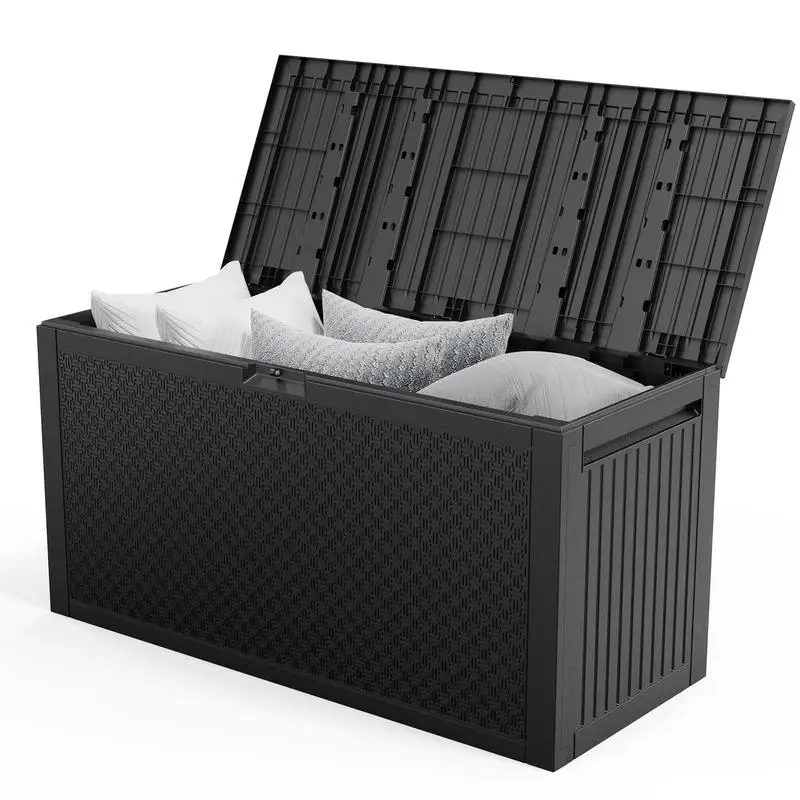 

90gal Black Maze Pattern Plastic Injection Molded Patio Plastic Storage Box