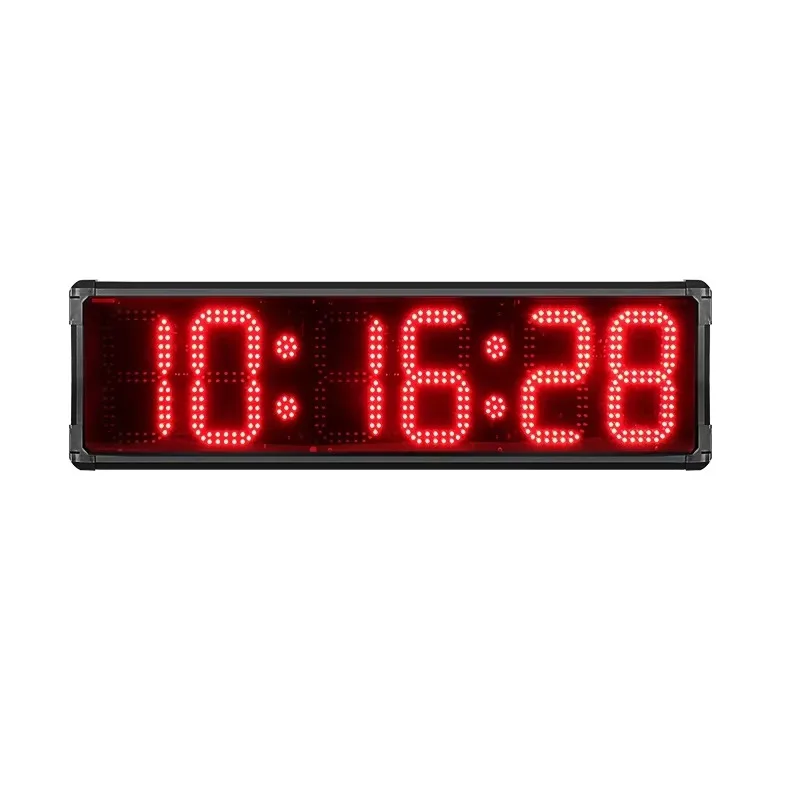 Red Color 6 Digits LED Race Timing Clock Stopwatch 8-Inch Outdoor Sports Timer Running Marathon