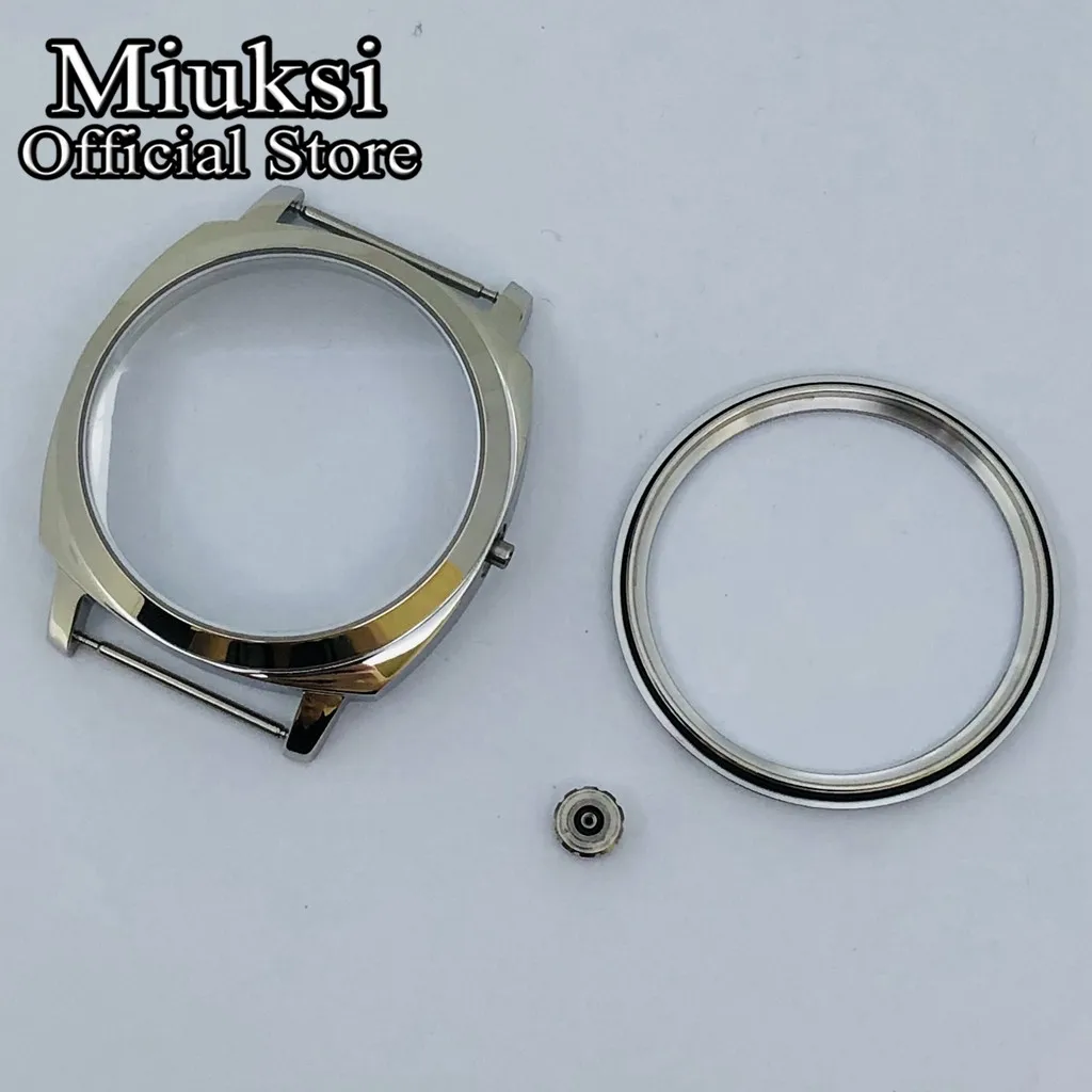 Miksi 42mm silver stainless steel watch case sapphire glass fit ETA6497 6498 Seagull ST3600 ST3620 ST36 series movement