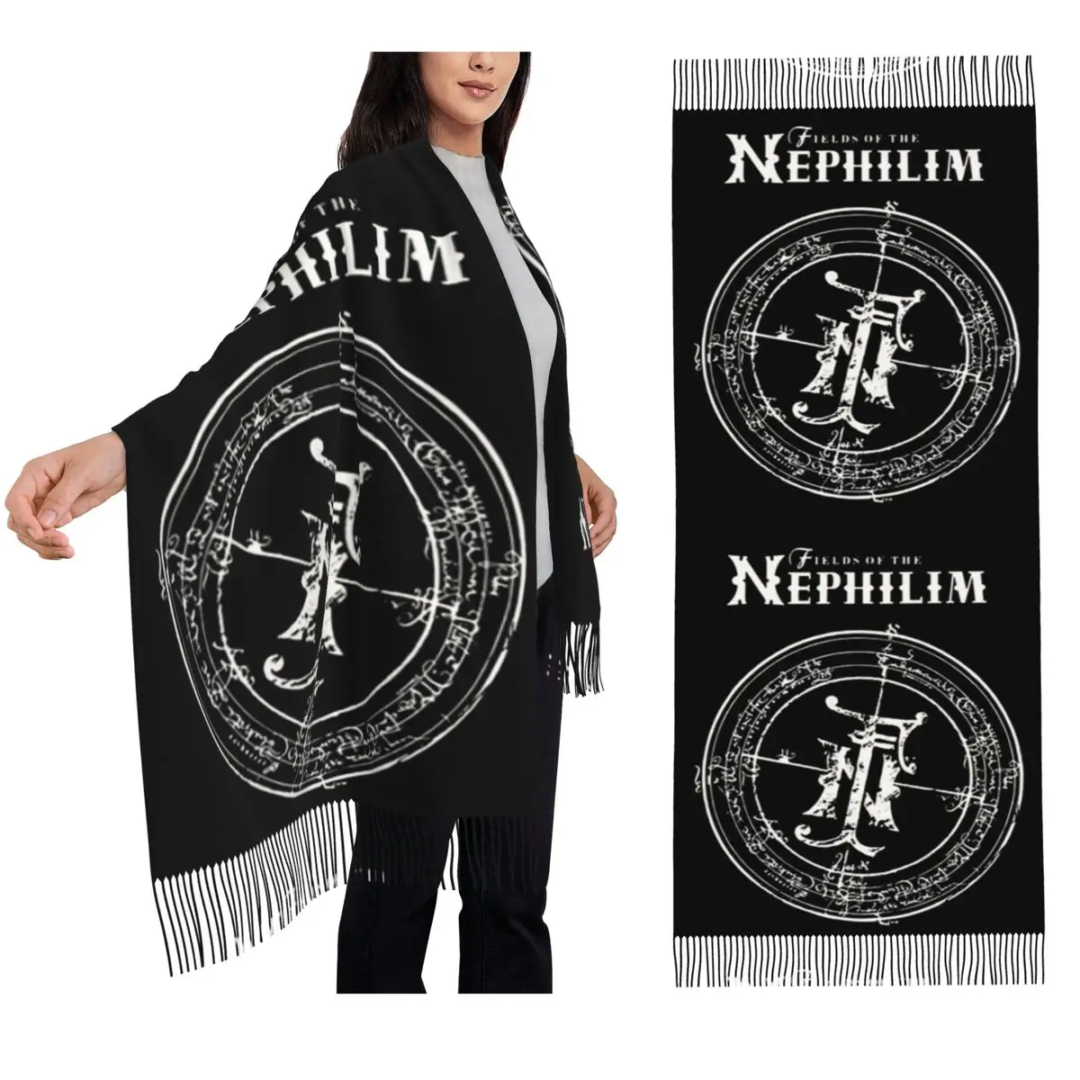 

Шарф «Поля Нефлорим», шарфы с кисточками, женские мягкие теплые шали и накидки, большая осенне-зимняя шаль