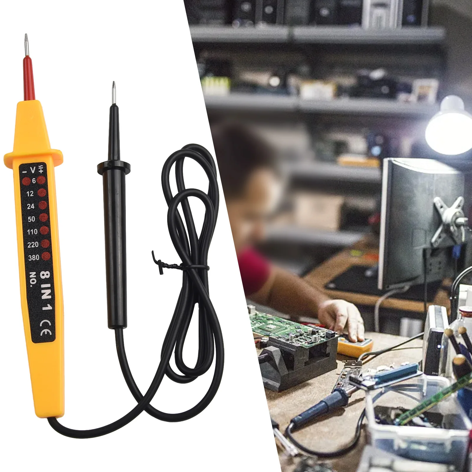 

Voltage Tester AC DC 6-500V Auto Electrical Pen Circuit Detector Tester 1pc Measurement And Analysis Instruments Accessories