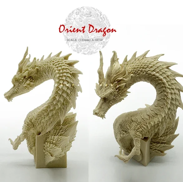 Resin Model National Day Dragon Half Body Resin Model  (12CM) Colorless  A-19719