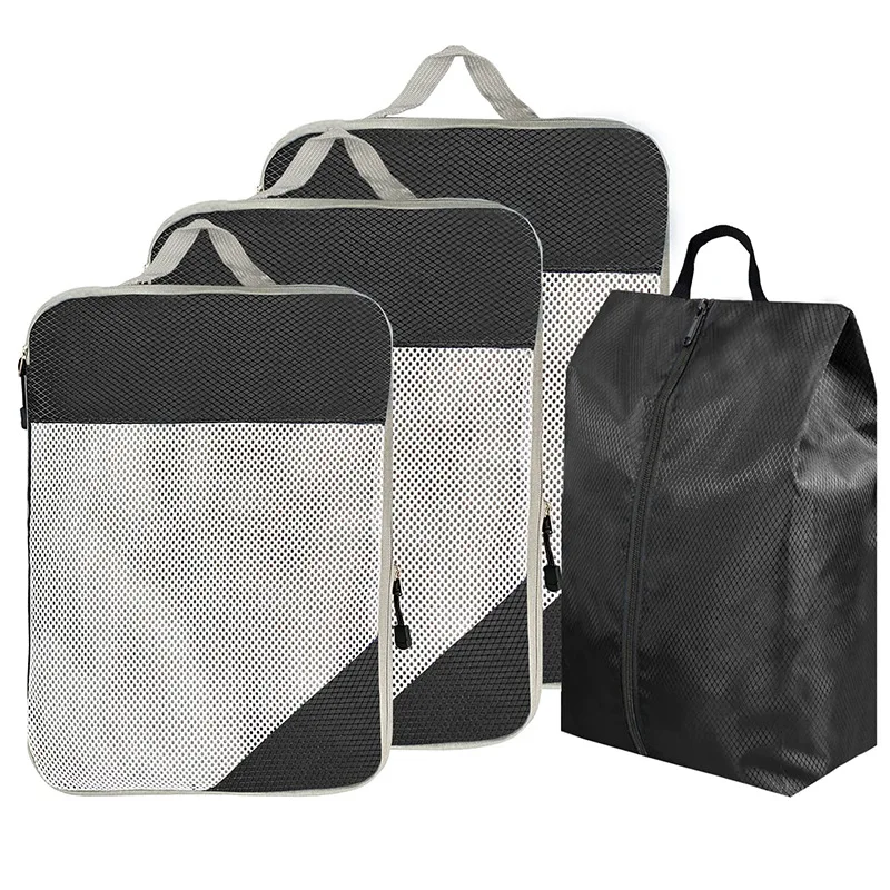 

Compression Packing Cubes Set, 4pcs/set Travel Storage Bag Portable Luggage Suitcase Organizer Extensible Packing Mesh Bags