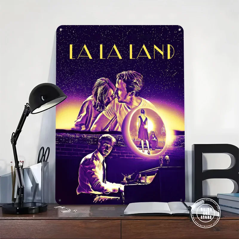 La La Land Movie Printing Poster Customized Retro Wall Art Vintage Metal Signs for Mancave Home Decor Living Room House Items