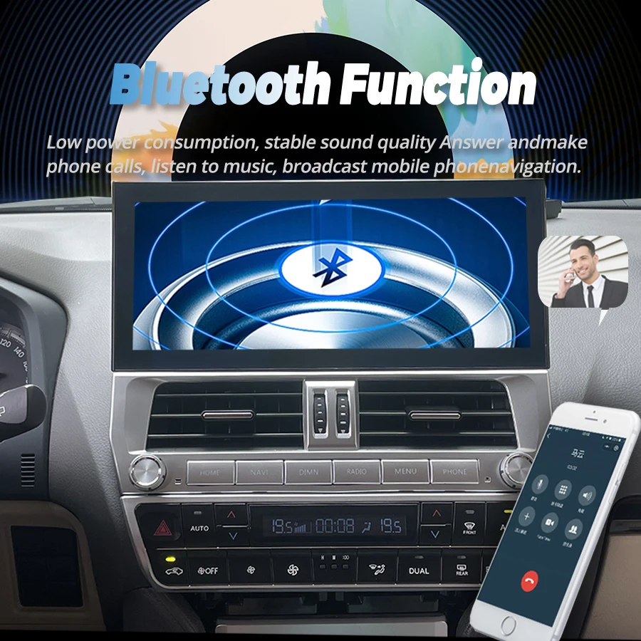 2 Din Android Car Radio Multimedia Video Player For Toyota Land Cruiser Prado 150 2018-2023 Navigation GPS Carplay Head Unit