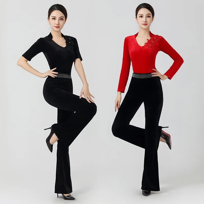 Latin dance suit pants top  ballroom dance accessories women clothing dance clothes women