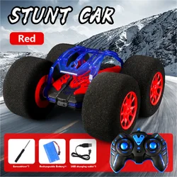 1 sponge four-wheel drive stunt car, wireless remote control toy car for boys and girls, 360 ° rotation and rolling