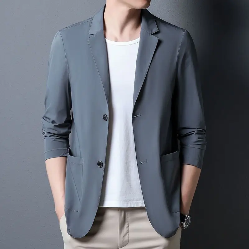 

High-end Single Thin Ultra-light Stretch New Jacket Sunscreen Ice Silk Suit Suit Sunscreen Thin Summer