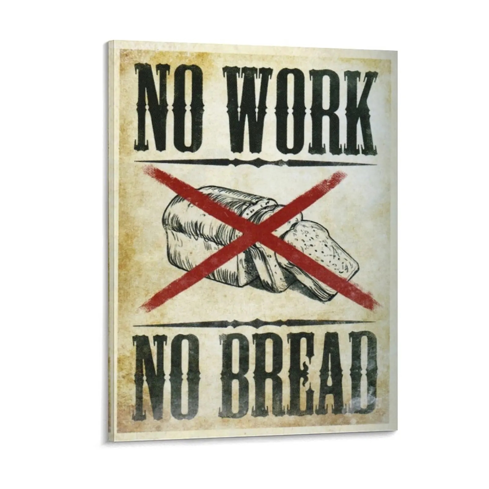 Fable 3 Propaganda Poster No Work No Bread Canvas Painting Kitchen Wall Decor Club Home Decoration Framed Wall Painting
