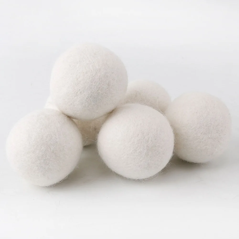 10-1PC Palline per asciugatrice in lana Tessuto Vergine Riutilizzabile Ammorbidente Lavanderia 3/4/5 cm Kit asciutto Palla Pratica Palla per lavaggio domestico Palla per asciugatrice in lana