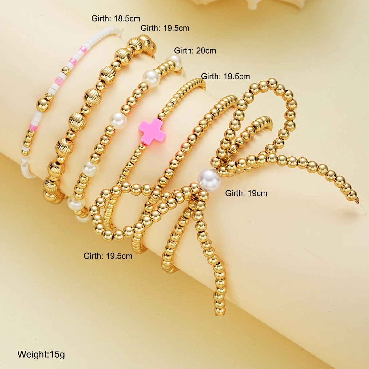 6 قطعة/المجموعة خمر الذهب اللون Bowknot مطرز أساور للنساء أنيقة الصليب تقليد اللؤلؤ الإسورة مجموعة جديد عصري مجوهرات الحفلات