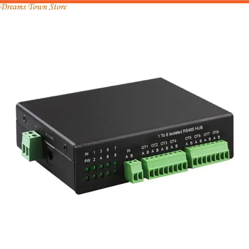 HX6A 8-Port 485 Hub 1 đến 8 rs485 Bộ chia 485 Trạm lắp ghép Lớp công nghiệp Hub bị cô lập về mặt cô lập