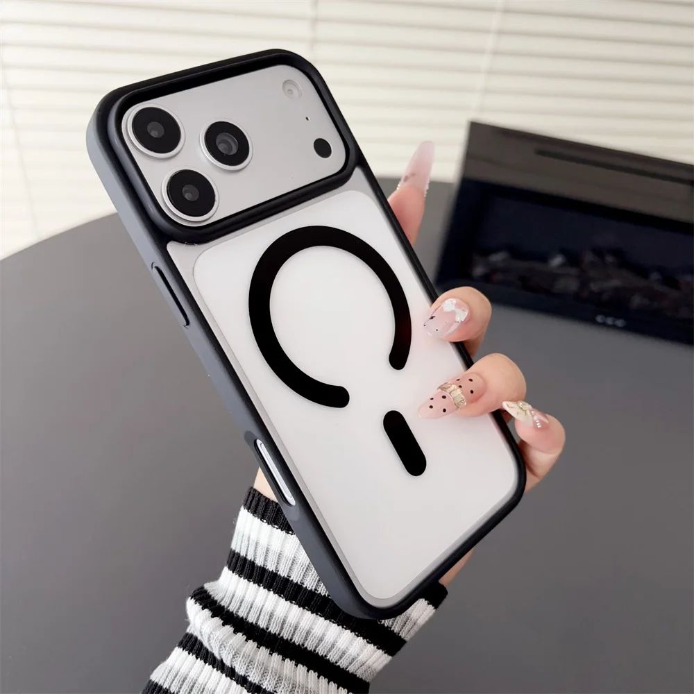 Großhandel Luxus Magsafe Magnetische Hülle für iPhone 18 Pro Max 17 16 15 14 13 12 11 Transparente Kabellose Lade-Bumper-Hülle – Detail 11
