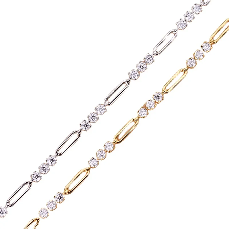 

Ruizuan Gold Vermeil Jewelry 925 Sterling Silver 18k Gold Moissanite Bracelet Women Men's Moissanite Bracelet