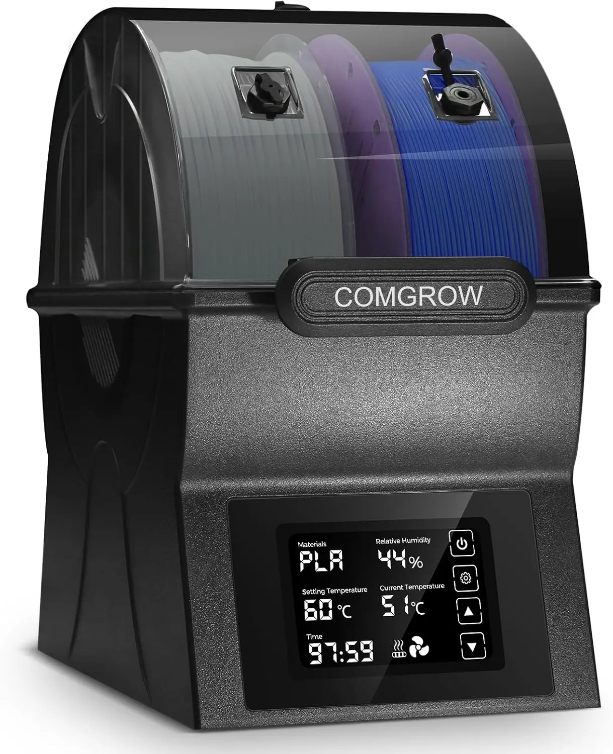 Comgrow SH02 Filament-Trocknerbox mit PTC-Schnellheizung und Touchscreen, Versiegelte Filament-Aufbewahrung für PLA PETG TPU ABS 1,75/2,85mm