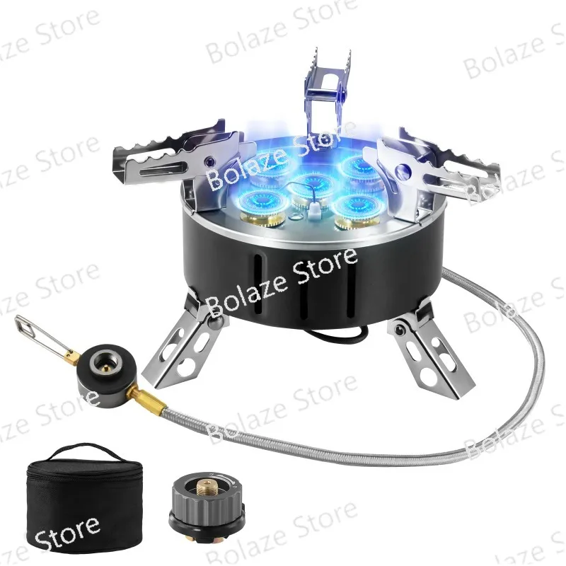 11000W Camping Gas Stove Burner Adjustable Ultralight Big Fire Windproof Camp Portable Propane Stove for Hiking Backpack Outdoor