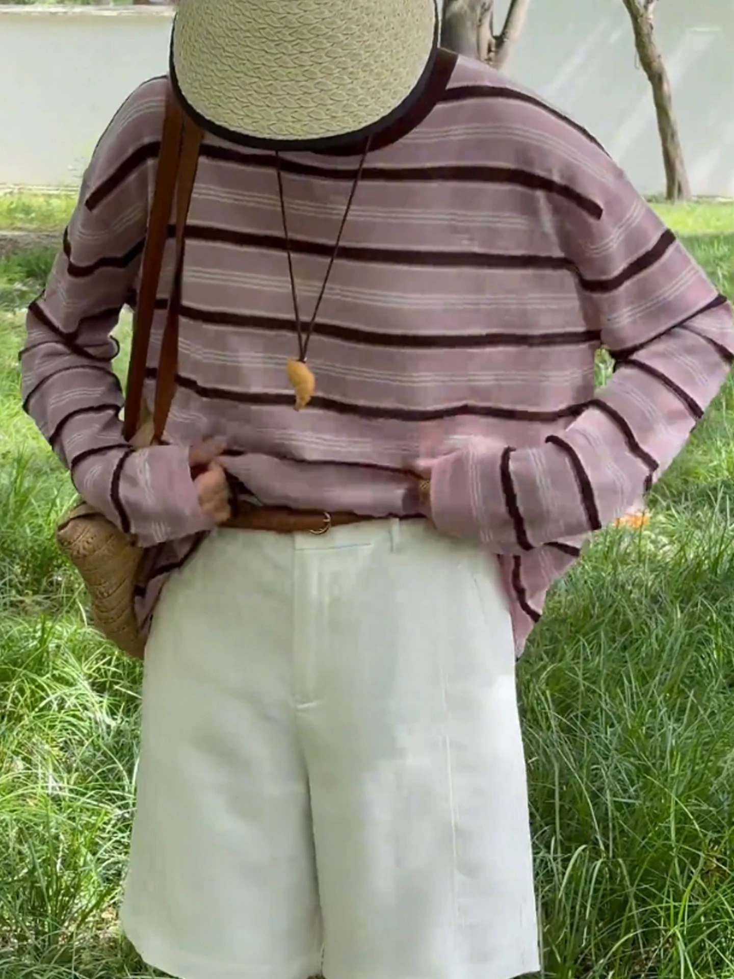 Casual round Ne Striped Color Blo Long Sve Knitted Sweater Commute Sle Loose Fit Women's Faion Summer Top