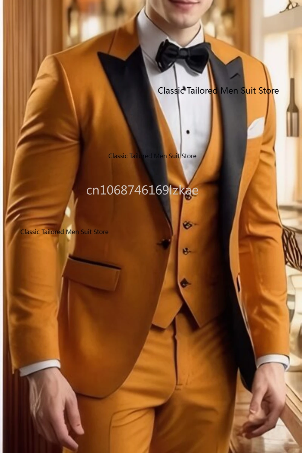 

Menn's 3 Piece Suits Luxury One Button Shawl Lapel Slim Fit Blazer High Quality Wedding Jacket Pants Vest Full Sets