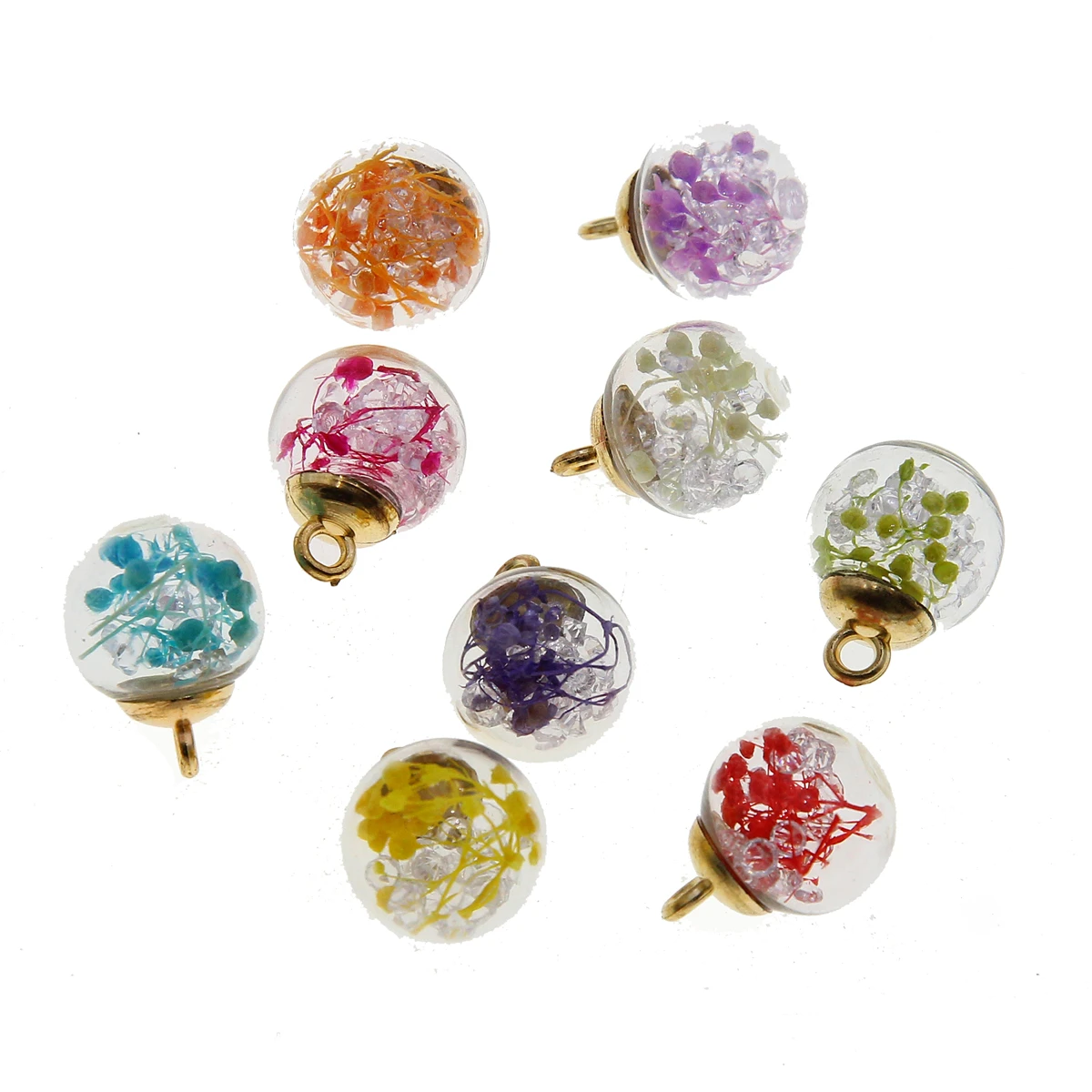 

20pcs 21*16 dried flower glass ball Crystal ball pendant Earrings Pendant necklace pendant DIY jewelry accessories Handmade mate