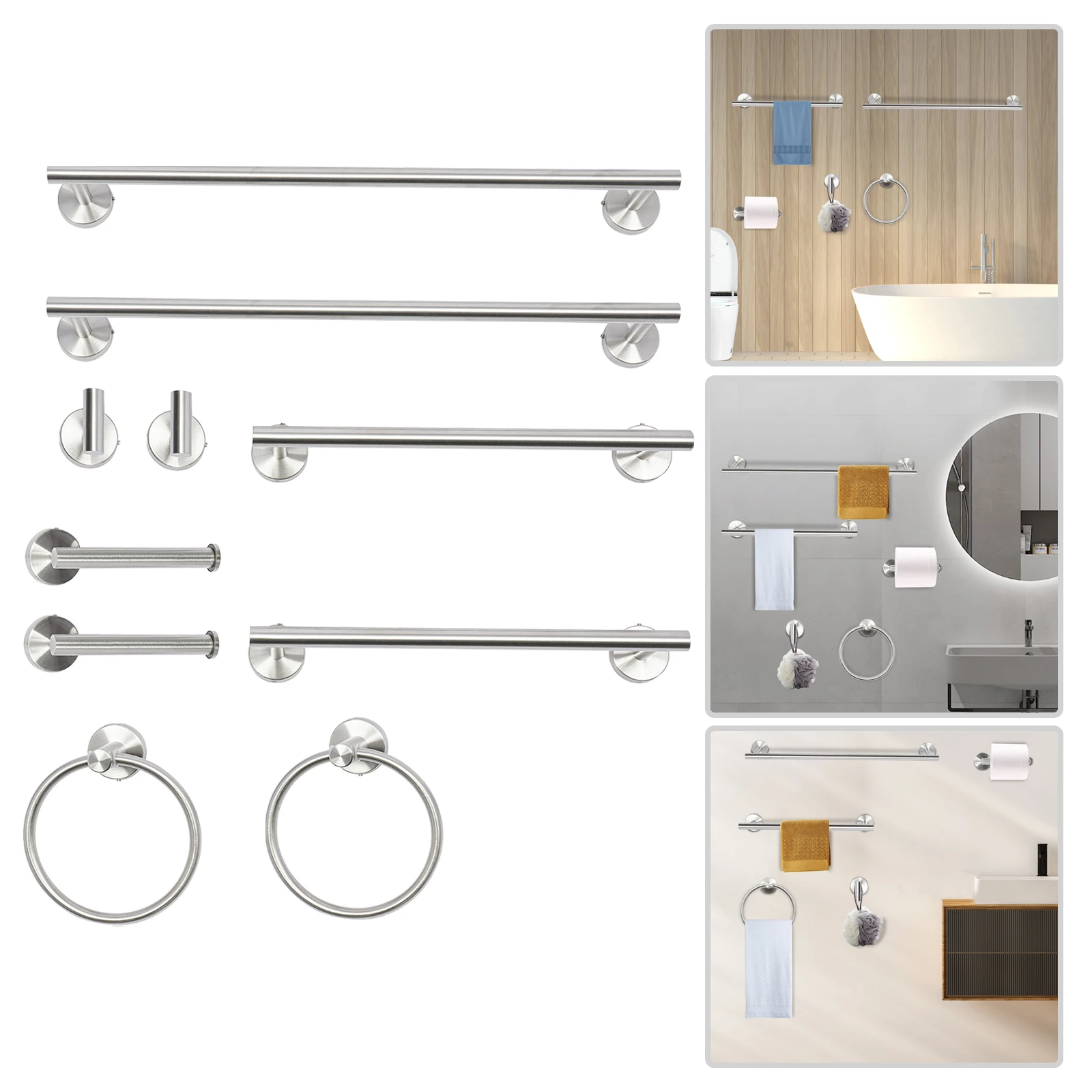 

10 Piece Bathroom Hardware Set, Bathroom Accessory Set,Towel Racks for Bathroom