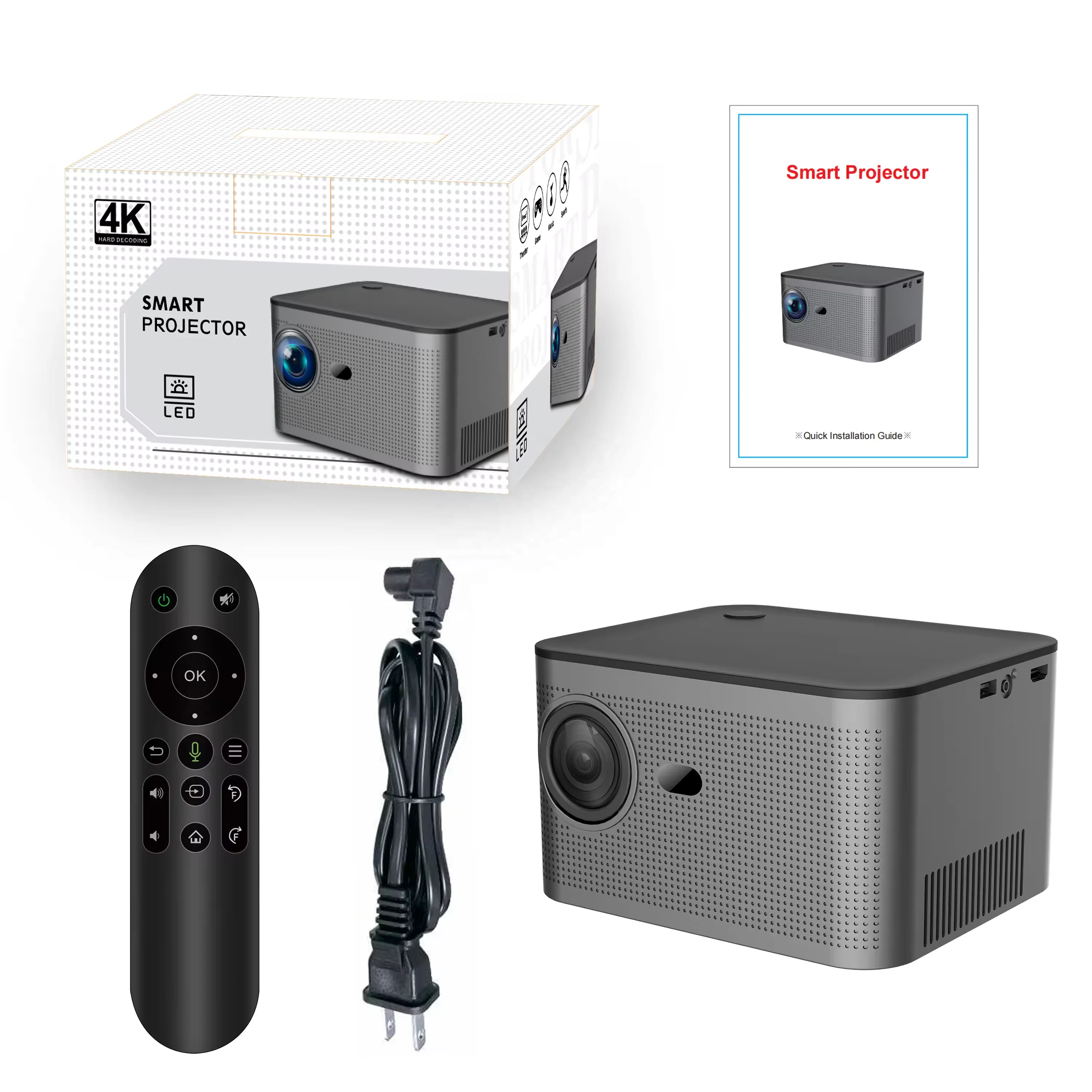 4K Mini Smart Android 11 Home Theater Projector Portable Auto HD Projector Mini 4k Projector