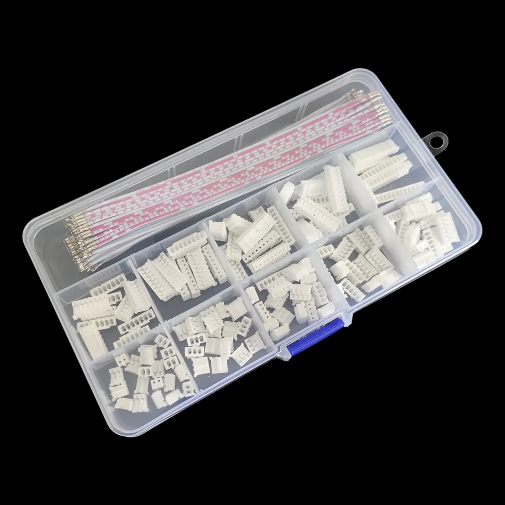 PH 2.0mm Connector and Flat Wire Kit Double Pre-Crimped Red & White Cable with Multi-Pin Housing Adapters