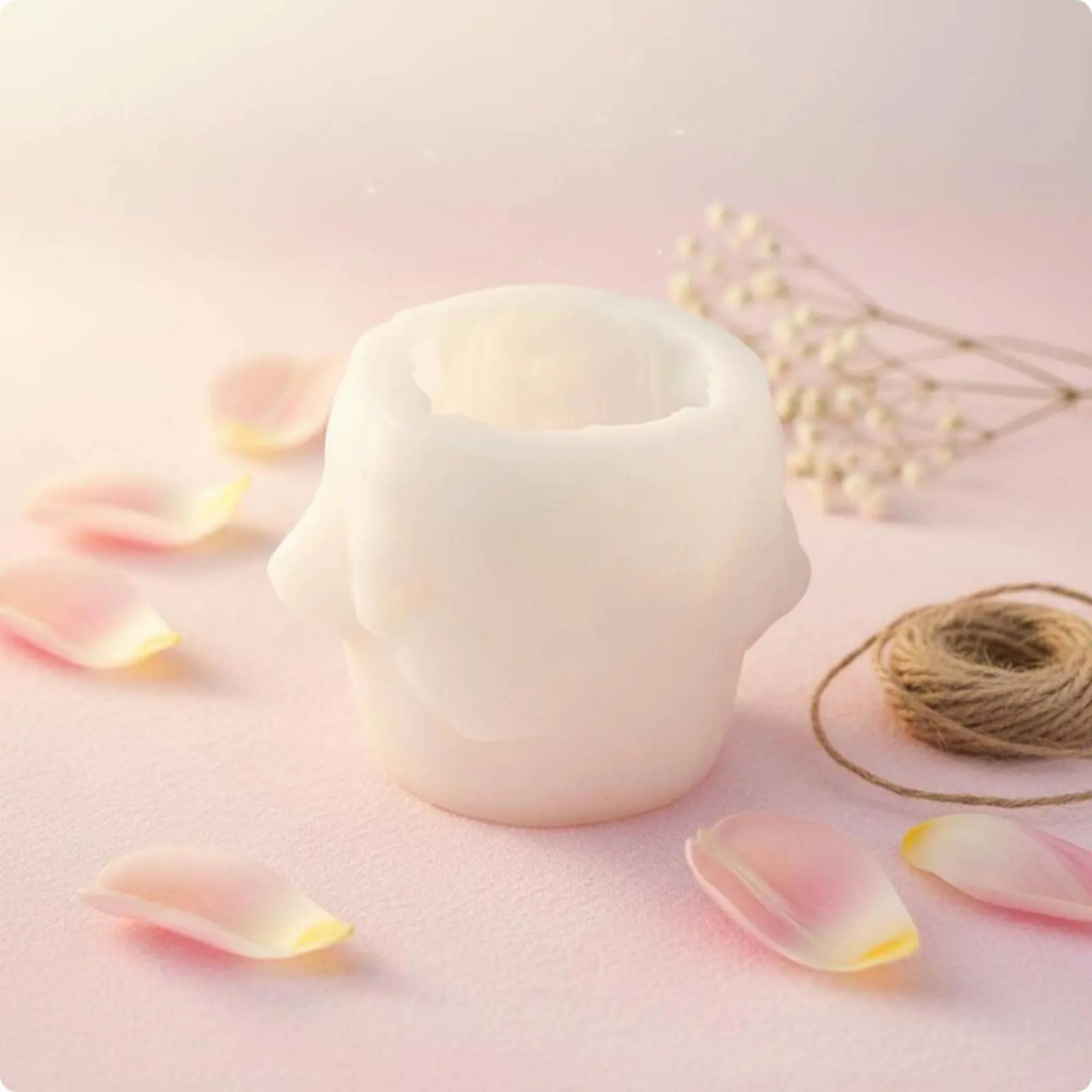 

Blossom Candle Mold Flexible Flower Candle Mold Home Decor Long-Lasting Heat-Resistant for Crafting
