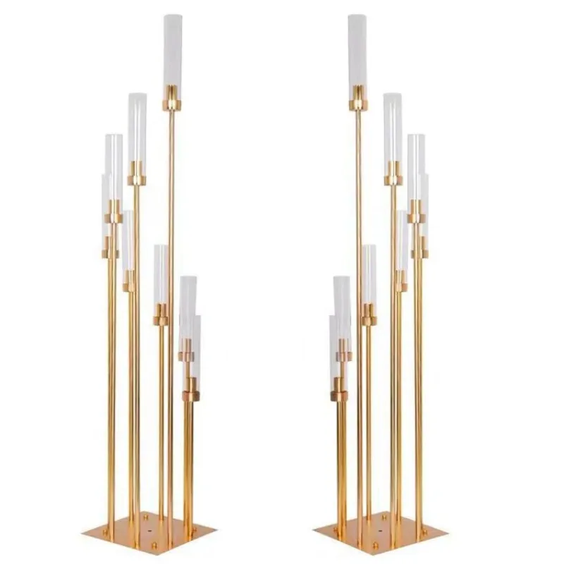 

Wedding Ornaments and Table Decorations Candle Holder Holder Gold Tall 8 Arm Metal Candle Holder