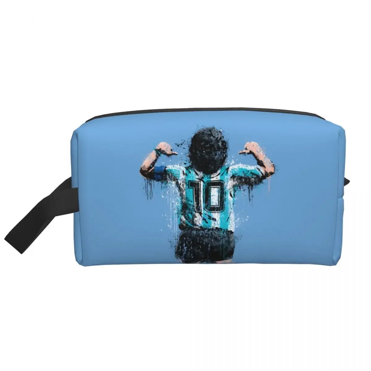 Custom Maradona Toiletry Bag for Women Argentina Soccer Legend 10 Makeup Cosmetic Organizer Ladies Beauty Storage Dopp Kit Case