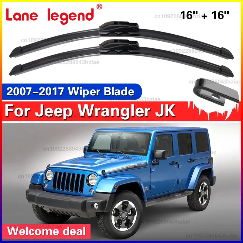 Frontwischerblätter für Jeep Wrangler JK 2007–2017, Windschutzscheibe, Fenster, Windschutzscheibe, Autozubehör, 2008 2009 2015 2016, Bürsten