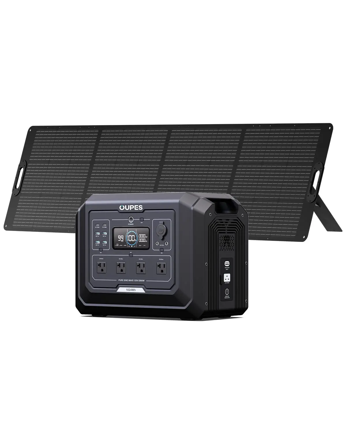 2000W 1024Wh LiFePO4 Solar Generator with 240W Panel, Portable Power Station for Home Backup & Outdoor Camping, Customized