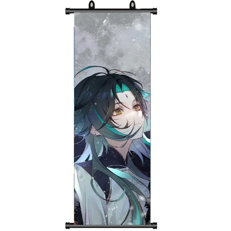 Anime Xiao Genshin Impact Spel Stof Muur Scroll Home Decor Anime Poster Geschenken 30*45Cm