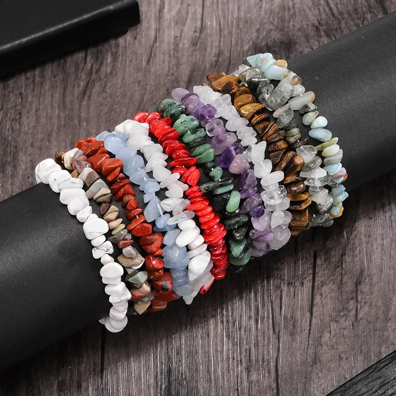 

Imported imitation crystal agate bracelet, affordable irregular crushed stone bracelet, natural and comfortable accessory