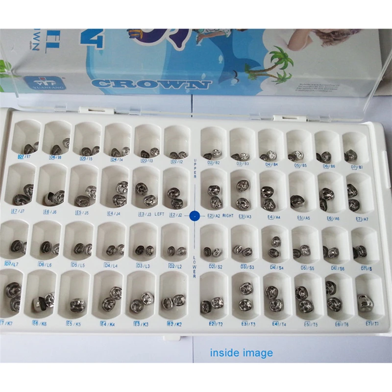 48/96PCS Dental Kids Crown Primary Molar Stainless Steel Children 1st 2nd Preformed Baby Temporary Crowns  Pediatric