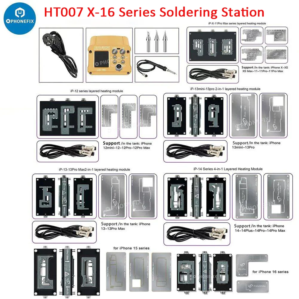 WL HT007 X-16 Series Soldering Station with PCB Pre-Heating Groove Mainboard Layered Desoldering Rework iPhone X-13 14 15 16 PM