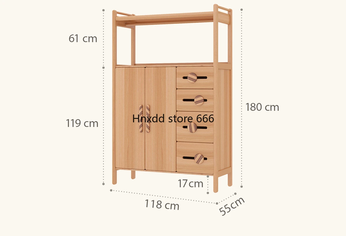 

Children's solid wood wardrobe beech finished locker