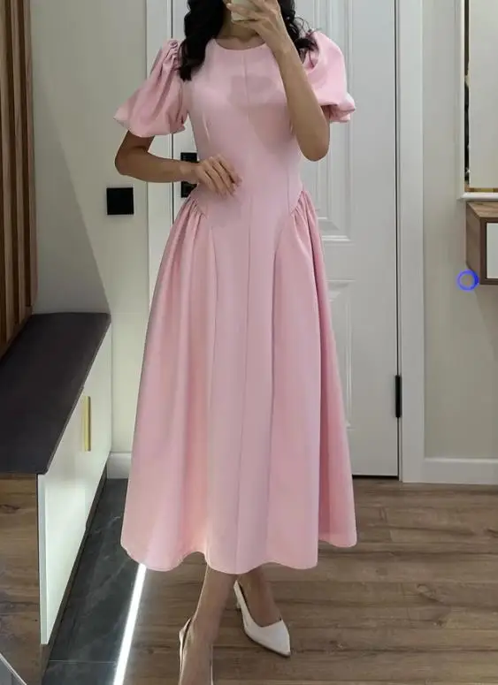 

2026 Spring/Summer New Women's Fashion Elegant Bubble Sleeve Dress Women's Wear
