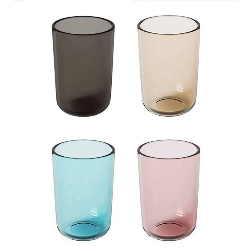 New Transparent Mouthwash Cup Thickened Plastic Toothbrush Cup Large Capacity Solid Color Household Cups